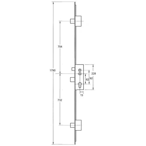 Lockmaster Latch 3 Deadbolts Lift Lever or Double Spindle Multipoint Door Lock - Option 2 - Image 2