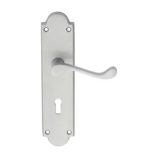 Carlisle Brass M68SC Victorian Scroll Lever On Shaped Lock Backplate (LEAD TIME: 2-3 DAYS)