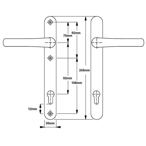 Hoppe Atlanta Lever Lever UPVC Multipoint Door Handles - 92mm PZ Unsprung 200mm Screw Centres - Image 5