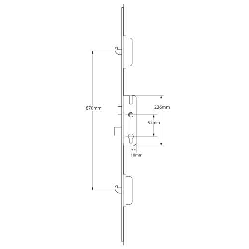 Maco Latch Deadbolt and 2 Hooks Multipoint Door Lock - Image 2