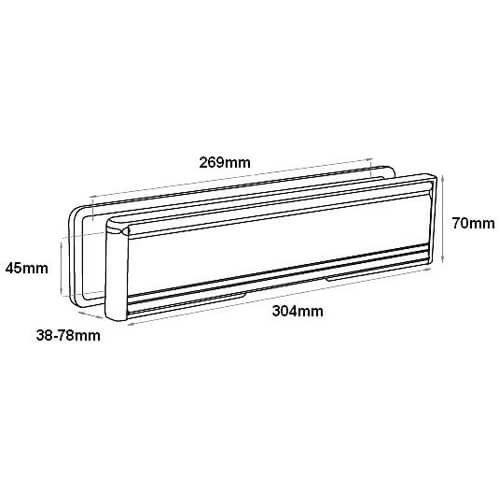 Yale Contura 12" Telescopic Letterplate for UPVC Doors - 40-80mm - Image 3