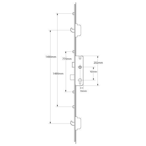 Maco CTS Latch Deadbolt 4 Rollers 2 Hooks Lift Lever Multipoint Door Lock - Image 2