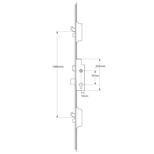 Maco ZTA Latch Deadbolt 2 Hooks Lift Lever Multipoint Door Lock - Image 2