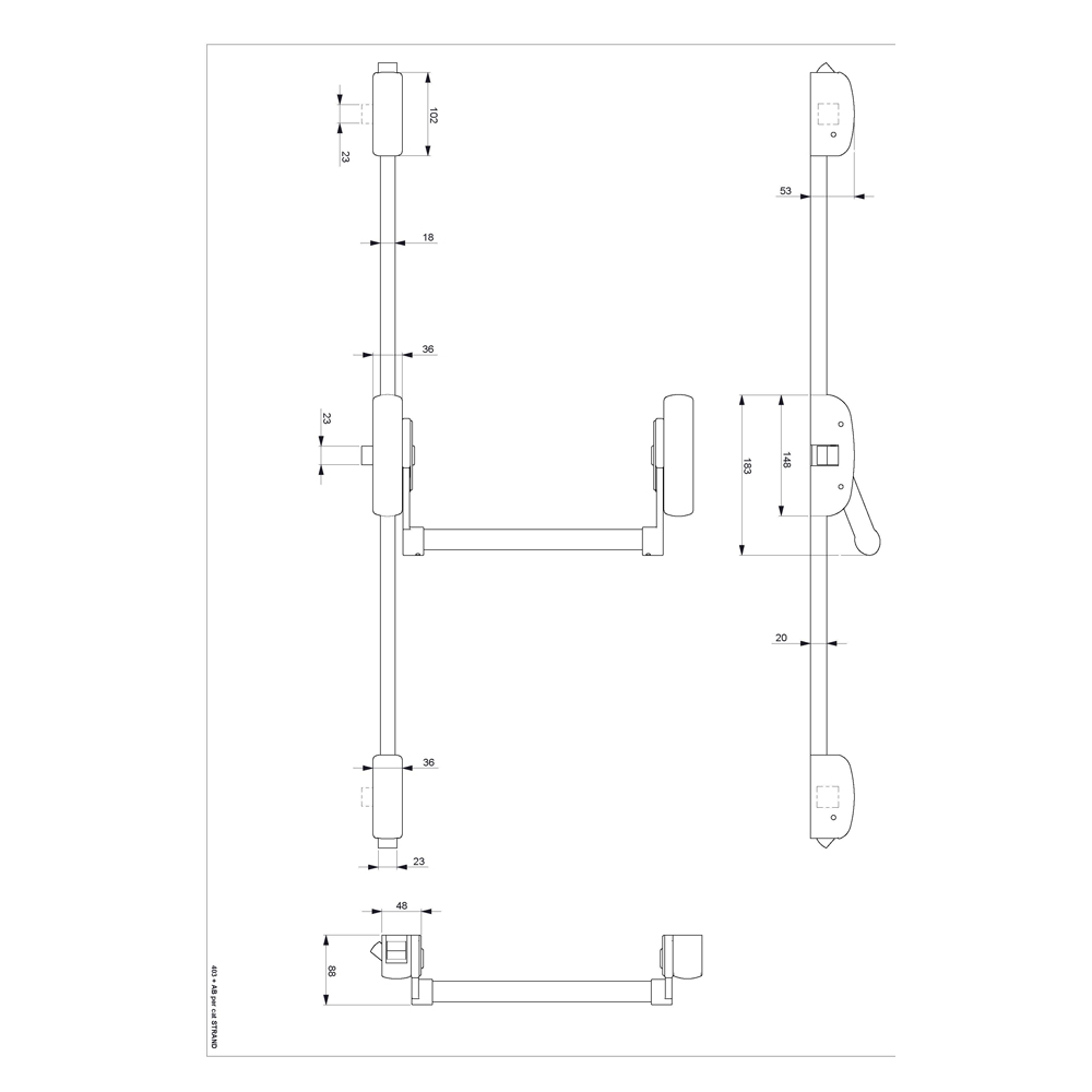 Strand Hardware PH357 Three Point Panic Latch (LEAD TIME: 5-7 DAYS) - Image 2