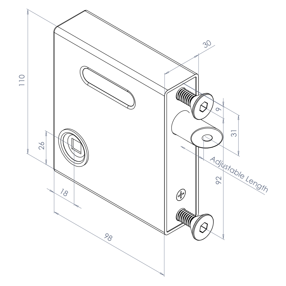 Gatemaster SBL16 SelectPro Bolt-On Gate Latch for Metal Gates (LEAD TIME: 2-3 DAYS) - Image 2