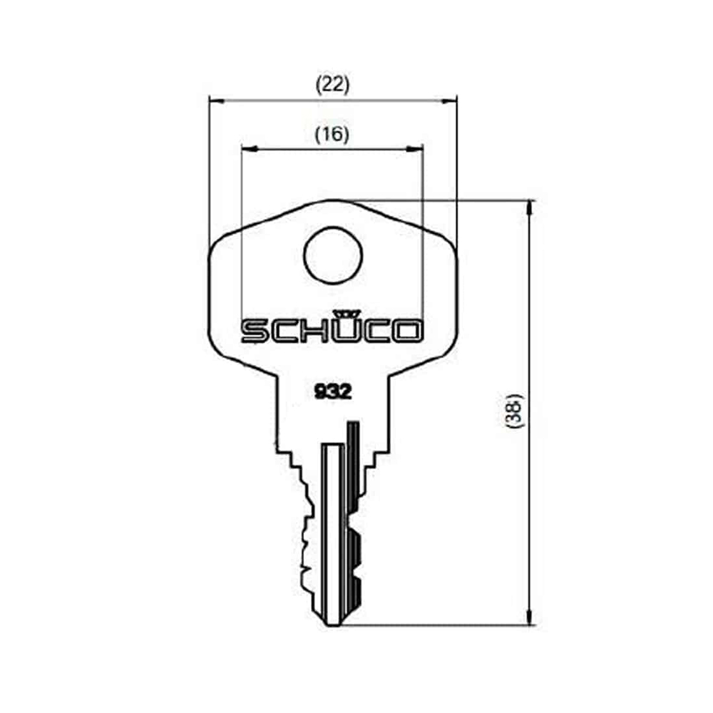 Schuco 932 Window Handle Key Hex Version - Image 2