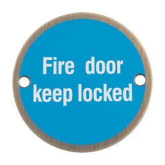 EuroSpec SEX1015AB Signage Fire Door - Keep Locked (LEAD TIME: 2-3 DAYS)