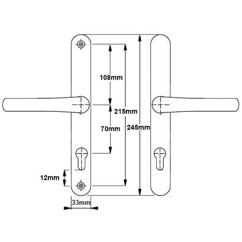 Cego Lever Lever UPVC Multipoint Door Handles - 70mm PZ Sprung 215mm Screw centres - Image 2