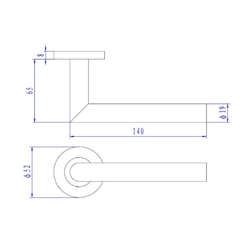 TSS Fire Rated Stainless Steel (SSS) 19mm Mitred Lever On Rose Furniture - Image 2
