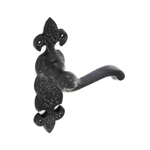 TSS Antique Black Scroll Lever On Plate Furniture - Image 2