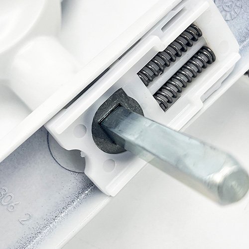 TSS Lever Moveable Pad Offset UPVC Multipoint Door Handles - 92/70mm PZ - Sprung - 203mm Screw Centres - Image 4
