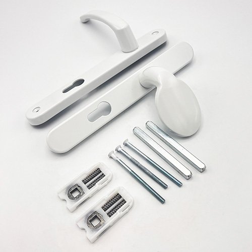 TSS Lever Moveable Pad Offset UPVC Multipoint Door Handles - 92/70mm PZ - Sprung - 203mm Screw Centres - Image 3