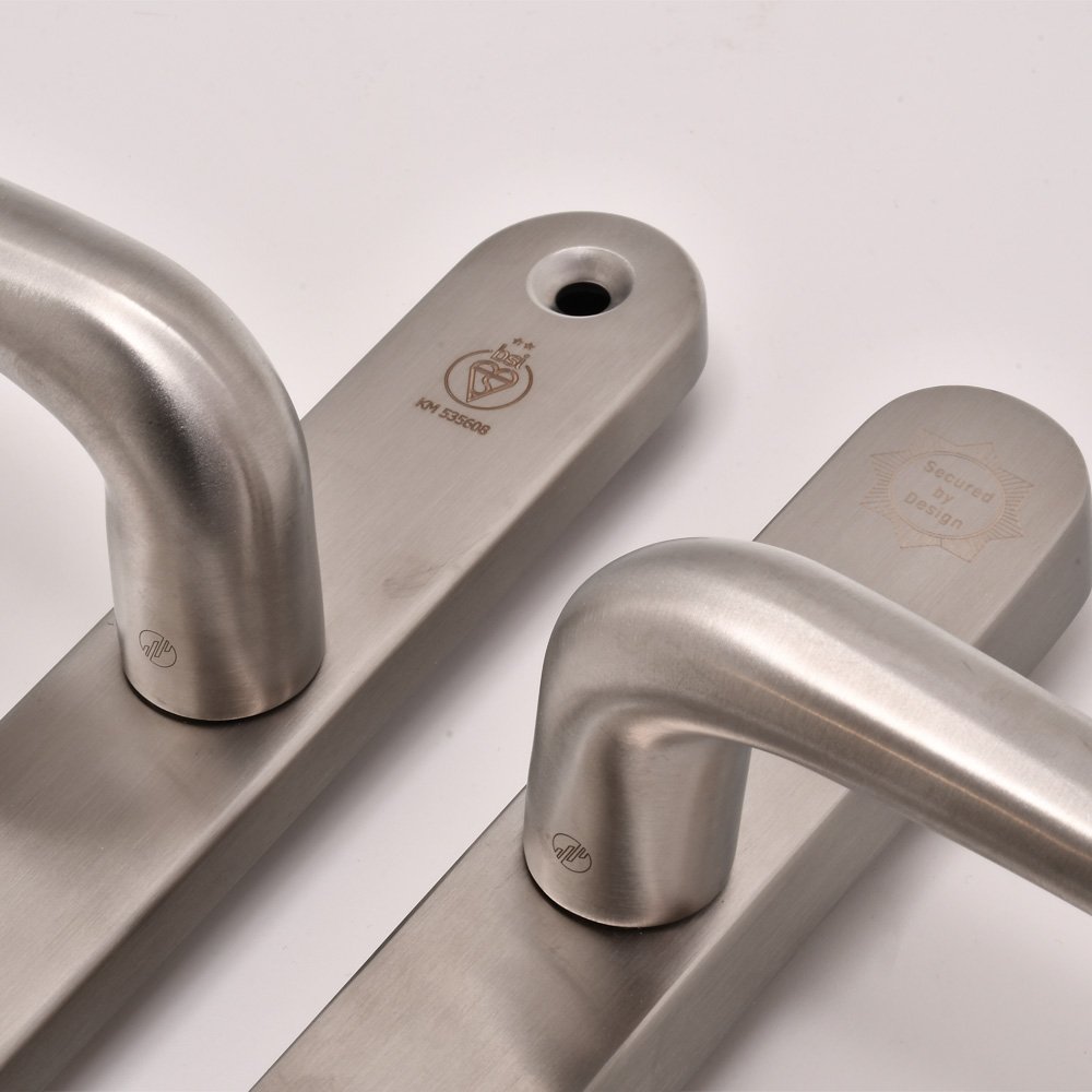 TSS TS007 2 Star Grade 304 Stainless Steel Lever Lever UPVC Multipoint Door Handles - 92mm PZ Sprung 210mm Screw Centres - Image 2