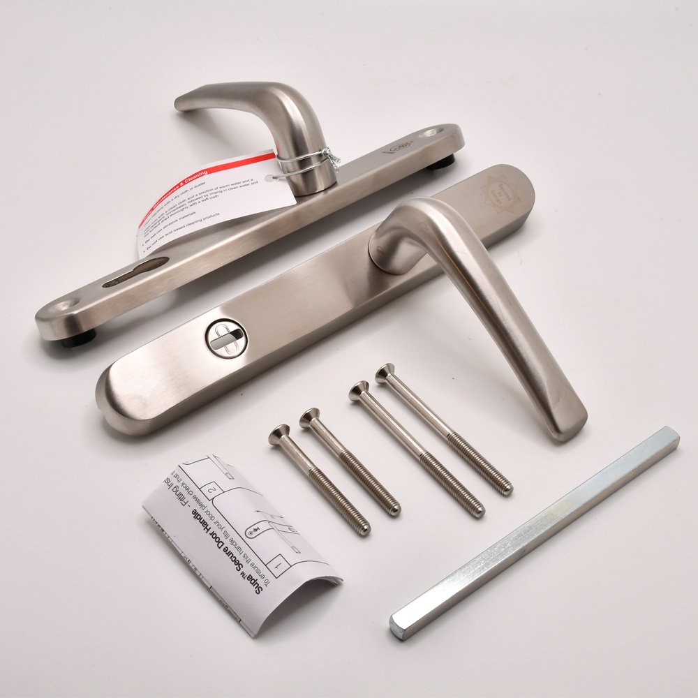 TSS TS007 2 Star Grade 304 Stainless Steel Lever Lever UPVC Multipoint Door Handles - 92mm PZ Sprung 210mm Screw Centres - Image 5