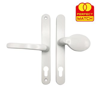 TSS Lever Moveable Pad Offset UPVC Multipoint Door Handles - 70/92mm PZ - Sprung - 215mm Screw Centres