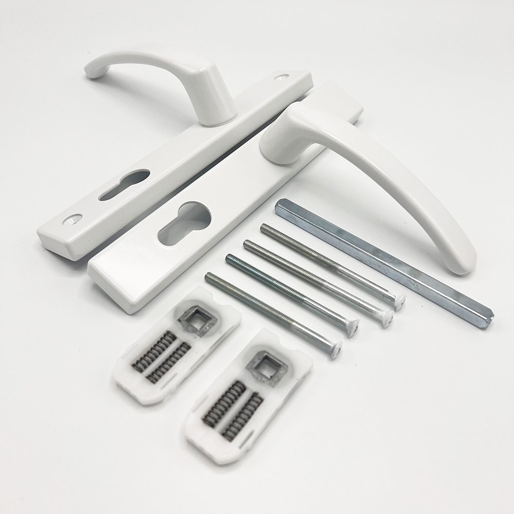 TSS Lever Lever UPVC Multipoint Door Handles - 72mm PZ - Sprung - 180mm Screw Centres - Image 3