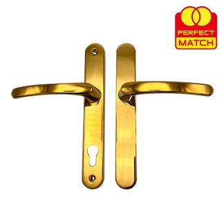 TSS Blank External Lever Lever French Door Multipoint Handles – 92mm PZ Sprung 210mm Screw Centres