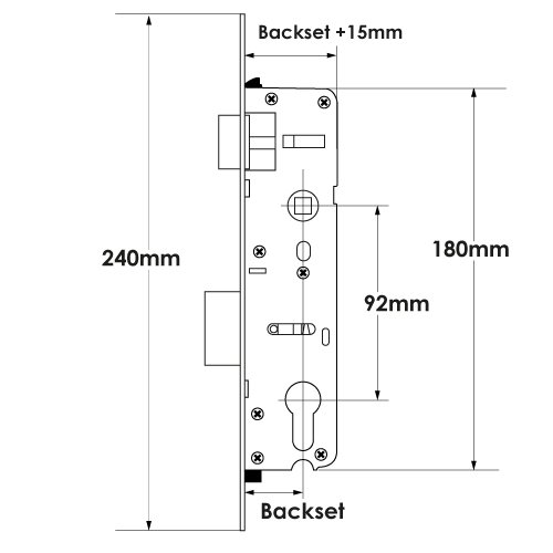 TSS Overnight Lock – Lift Lever – 16mm Faceplate - Image 2
