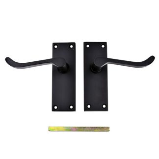 TSS Black Victorian Scroll Lever On Plate Furniture