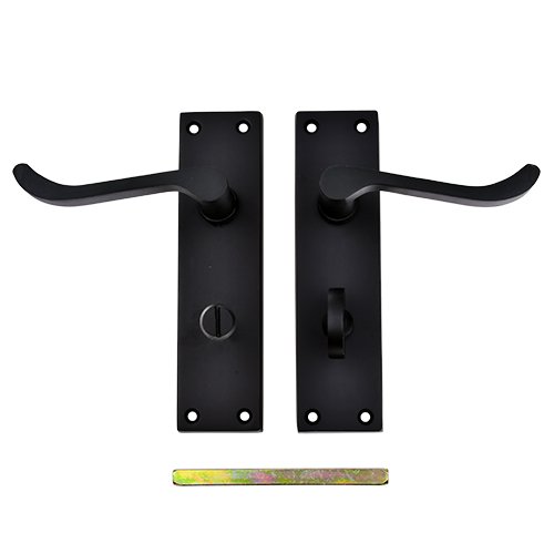 TSS Black Victorian Scroll Lever On Plate Furniture - Image 2