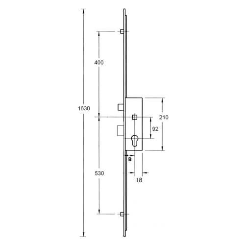 KFV Latch Deadbolt 2 Rollers Lift Lever Multipoint Door Lock - Image 2