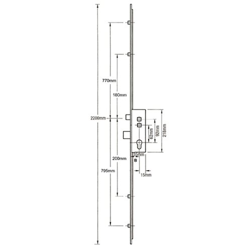 Avocet Latch Deadbolt 4 Rollers Double Spindle Multipoint Door Lock - Image 2