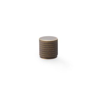 Alexander & Wilks AW800-20-AB Brunel Knurled Cylinder Cupboard Knob - Antique Brass 20mm (LEAD TIME: 2-3 DAYS)