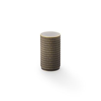 Alexander & Wilks AW800-35-AB Brunel Knurled Cylinder Cupboard Knob - Antique Brass 35mm (LEAD TIME: 2-3 DAYS)