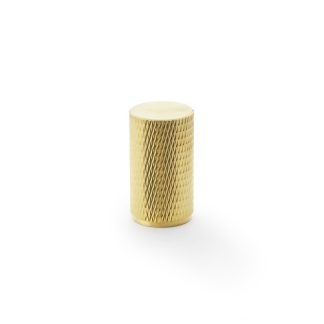 Alexander & Wilks AW800-35-SBPVD Brunel Knurled Cylinder Cupboard Knob - Satin Brass PVD 35mm (LEAD TIME: 2-3 DAYS)