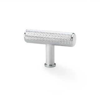 Alexander & Wilks AW801-55-PC Crispin Knurled T Bar Cupboard Knob - Polished Chrome (LEAD TIME: 2-3 DAYS)