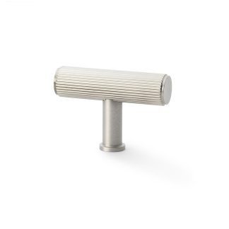 Alexander & Wilks AW801R-55-SN Crispin Reeded T Bar Cupboard Knob - Satin Nickel (LEAD TIME: 2-3 DAYS)