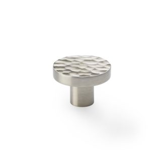 Alexander & Wilks AW820-38-SN Hanover Hammered Cupboard Knob - Satin Nickel 38mm (LEAD TIME: 2-3 DAYS)