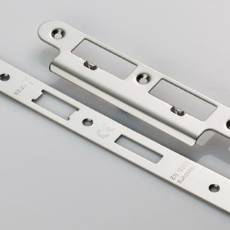 Eurospec FSF5017BSS/R Forend Strike & Fixing Pack To Suit Din Euro Sash/Bathroom Lock - Bright Stainless Steel Radius Forend (LEAD TIME: 2-3 DAYS)