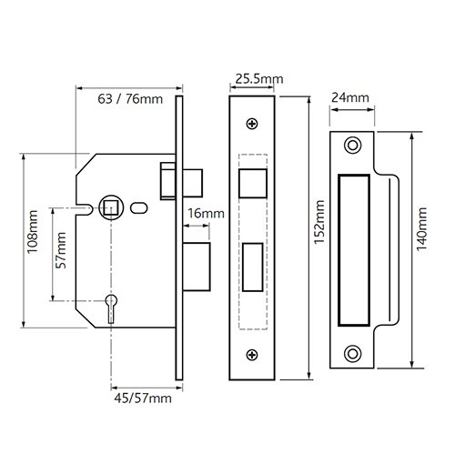 Imperial G3000 3 Lever Mortice Sashlock - Image 2