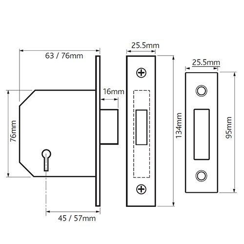 Imperial G3004 3 Lever Mortice Deadlock - Image 2