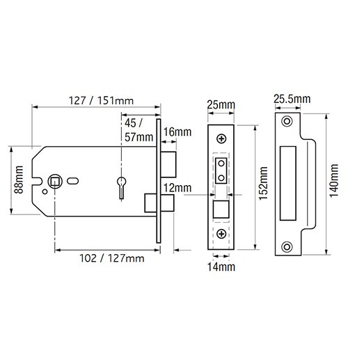 Imperial G3011/G3012 3 Lever Horizontal Mortice Sashlock - Image 4