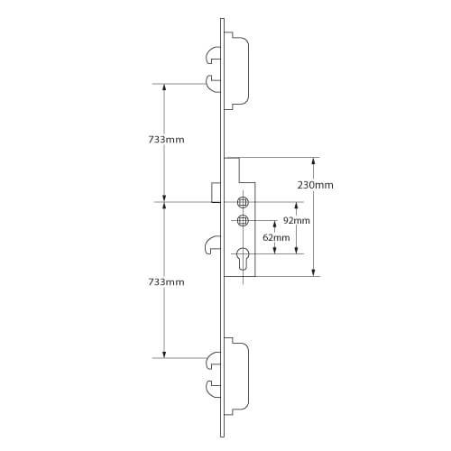 Ingenious Latch 5 Hooks Double Spindle Multipoint Door Lock - Image 2