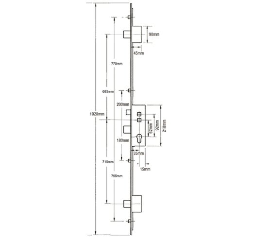 Avocet Latch 3 Deadbolts 4 Rollers Double Spindle Multipoint Door Lock - Image 2