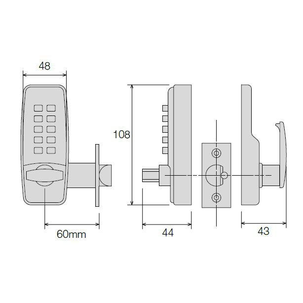 CQR SBL370/S Push Button Lock | Traditional Code | Knob | Satin Chrome | 2 - 4 Digits (LEAD TIME: 2-3 DAYS) - Image 3