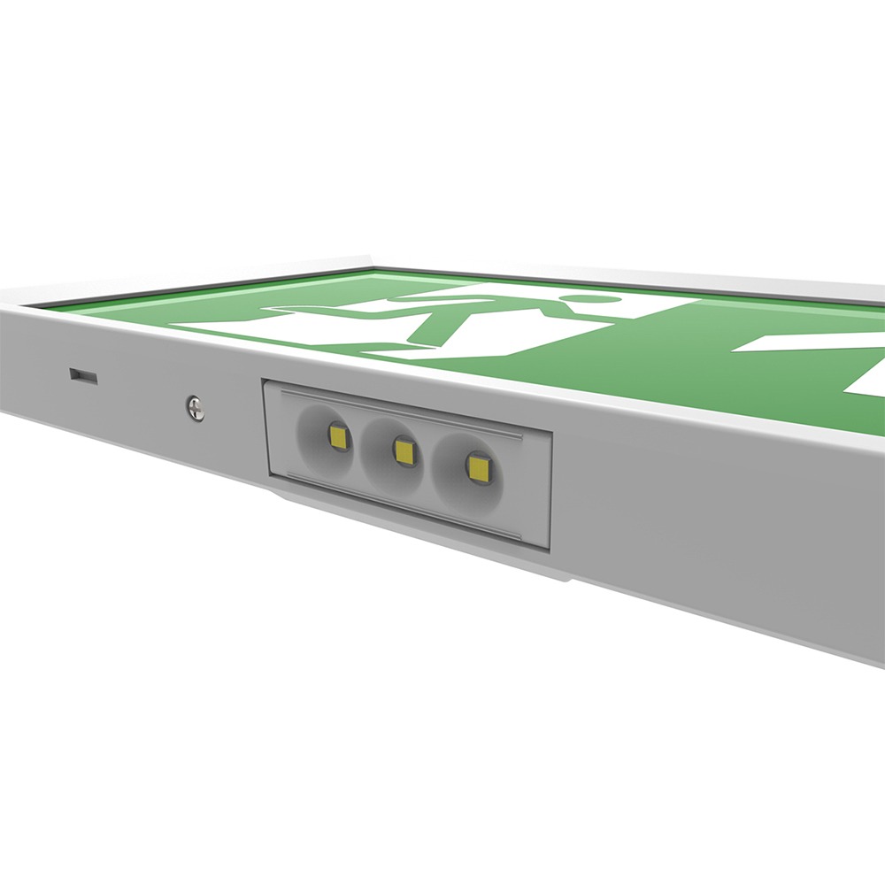 CQR SE/4/ST/WH/865 LED Emergency Slimline Exit Box - SELF-TEST- c/w Arrow Up Legend - White (LEAD TIME: 2-3 DAYS)
