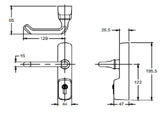 Exidor 500 Series Outside Access Device - Lever Handle with Euro Cylinder - For UPVC Doors - Image 4